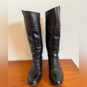 Joan & David Two Tone Leather Knee High Boots